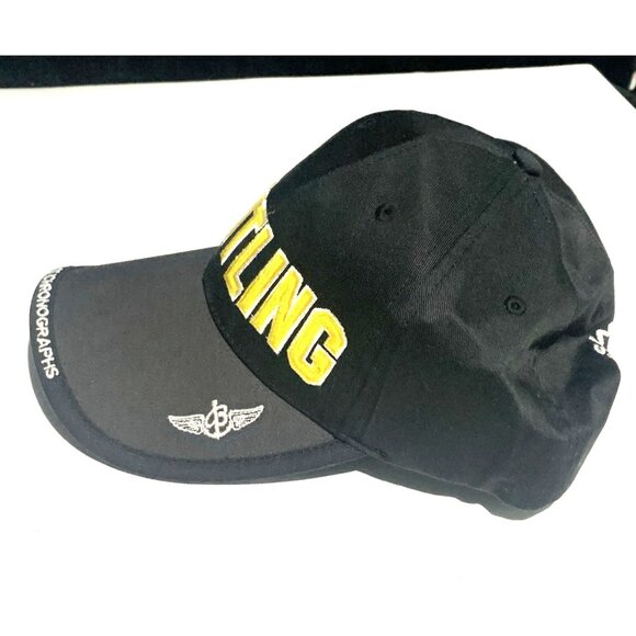 Breitling Pilot's Cap Men's Hat Swiss Chronographs Black Gold With Original Box - Picture 3 of 12